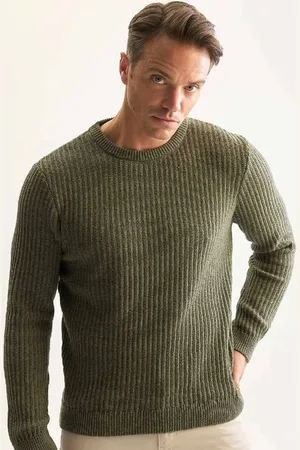 DeFacto Strukturierter Strickpullover Mit Standard-passform Und Rundhalsausschnitt E0811axns für Herren - 3XL
