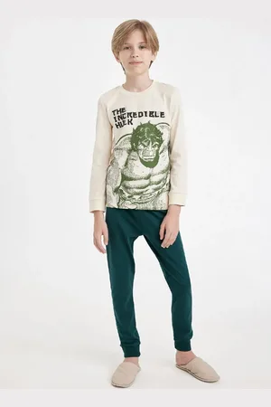DeFacto Marvel Jungen-pyjama-set – Lange Ärmel, Elastische Taille, Lange Unterseite D4366a824wn für Herren - 8–9 Jahre