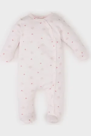 DeFacto Baby Mädchen Neugeborenes Gemusterter Langarm-overall Mit Druckknöpfen E0878a525sp für Damen - 6–9 Monate