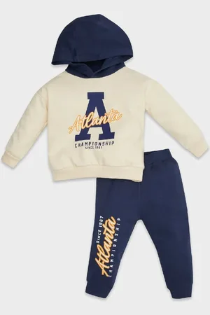 DeFacto 2l-set Für Babys: Kapuzen-sweatshirt Mit Aufdruck Und Jogginghose Mit Elastischem Bund für Herren - 9–12 Monate