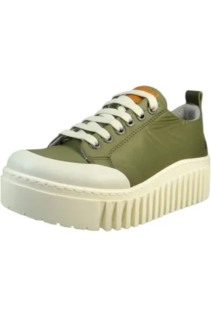 Art Low Sneaker Brighton Low Top 1534 Kaki Textil/synthetik Mit Softlight Fußbett für Damen - 39