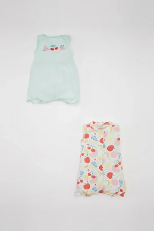 DeFacto Baby Mädchen Neugeborenes Gemustert Gekämmt 2 Stück Ärmellos Jumpsuit C9520a524hs für Damen - 18–24 Monate