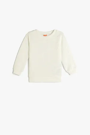 Koton Basic-sweatshirt Mit Langen Ärmeln, Rundhalsausschnitt Und Herzförmiger Textur für Damen - 24–36 Monate