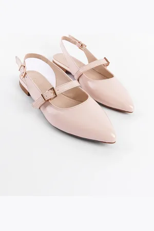 Capone Outfitters Ballerinas Mit Spitzer Spitze, Schnallendetail Und Offener Rückseite für Damen - 38