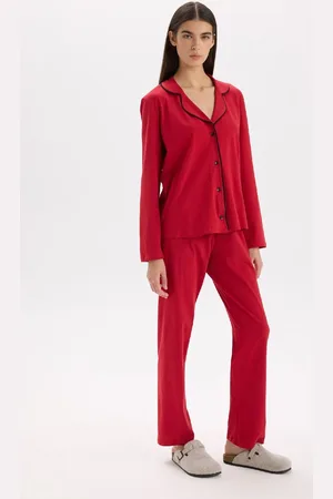 DeFacto Pyjama-set Mit Normaler Passform – Lange Ärmel Und Unterteil für Damen - XS