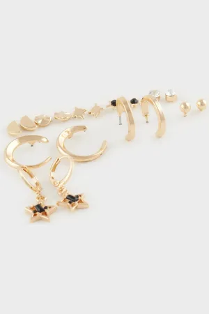 DeFacto Goldfarbene 9-teilige Ohrringe – E4449axns für Damen - One Size