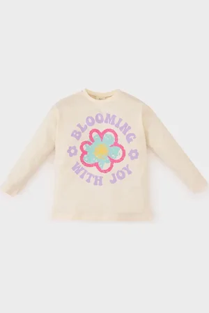 DeFacto Baby-langarm-t-shirt Mit Rundhalsausschnitt Und Blumenmuster für Damen - 24–36 Monate
