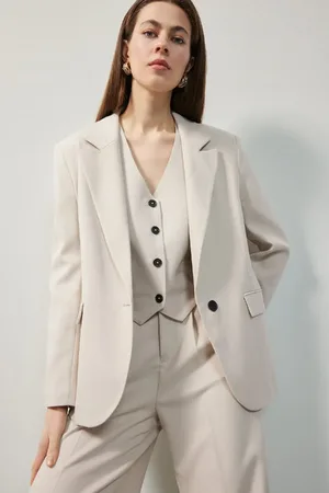 DeFacto Übergroße Basic-blazerjacke Mit Breiter Passform Und Knöpfen B0490ax25sp für Damen - 40