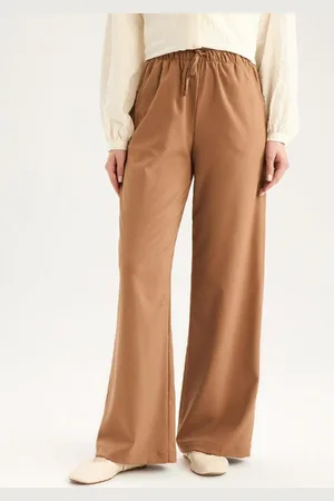 DeFacto Weites Bein, Weites Bein, Dehnbare Taille, Schnürung, Basic, Gerade Palazzo-hose C5628ax25sp für Damen - 42