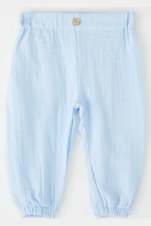Trendyol Blaue Baby-hose Aus 100 % Baumwolle, Basic, Elastisch, Musselin, Gewebt, für Herren - 12–18 Monate