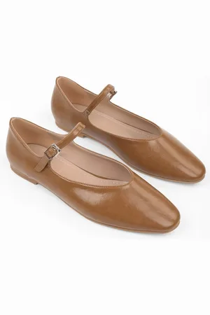 Shoeberry Jerry Caramel Skin Ballerina für Damen - 38