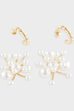 DeFacto Set Mit 2 Ohrringen Mit Goldenen Perlen – E3989axns für Damen - One Size