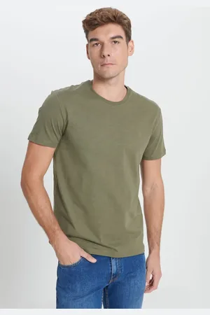 Altınyıldız Classics Khakifarbenes Slim-fit-t-shirt Mit Rundhalsausschnitt Aus 100 % Baumwolle für Herren - L
