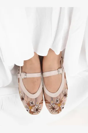 Shoeberry Ballerinas Aus Leder Mit Blumenmuster für Damen - 37