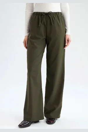DeFacto Weites Bein, Weites Bein, Dehnbare Taille, Schnürung, Basic, Gerade Palazzo-hose C5628ax25sp für Damen - 42
