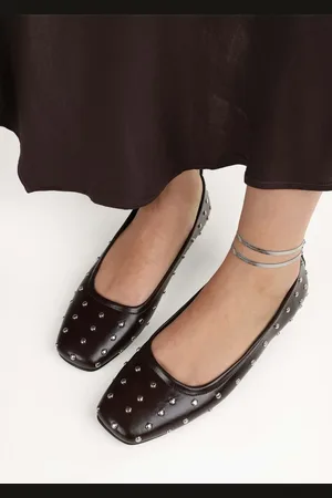 Shoeberry Zoe Brown Trock Ballerinas Mit Stumpfer Zehenpartie für Damen - 39