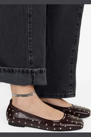 Shoeberry Zoe Burgundy Trock Blunt Toe Ballerinas für Damen - 37