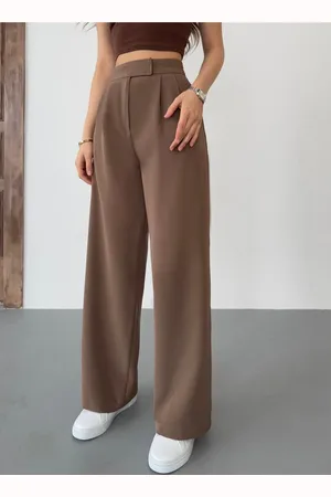 BİKELİFE Hose Aus Palazzo-stoff Mit Hoher Taille Und Klettverschluss für Damen - 36