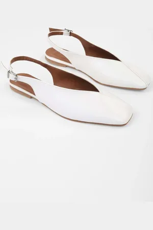 Shoeberry Noya White Skin Ballerina für Damen - 37