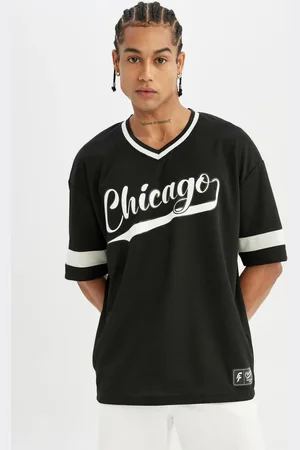 DeFacto Bedrucktes Oversize-sport-t-shirt Mit V-ausschnitt – Kurze Ärmel, Schwerer Stoff C1112ax24sm für Herren - L