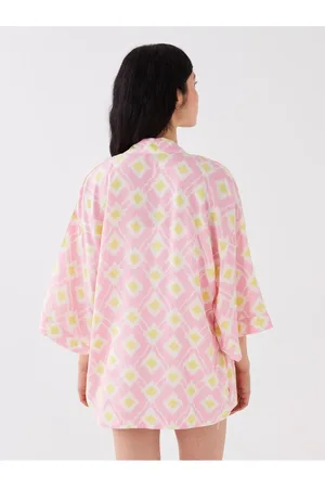 LC Waikiki Schalkragen Gemusterter Oversize Kimono für Damen - S