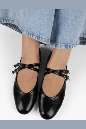 Shoeberry Fiesty Black Skin Ballerinas für Damen - 36