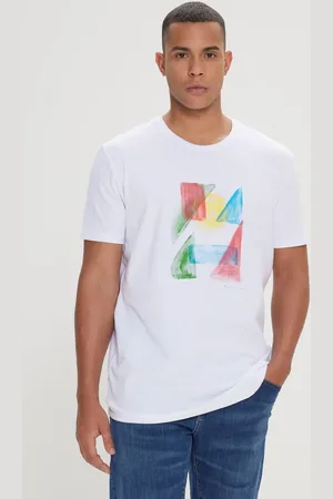 Altınyıldız Classics Weißes T-shirt Mit Rundhalsausschnitt Und Schmaler Passform, Baumwolle, Weiches Strukturdesign, Bedruckt für Herren - L