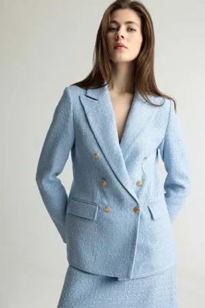 DeFacto Regular Fit Jacke Revers Tweed Blazer Jacke für Damen - 34