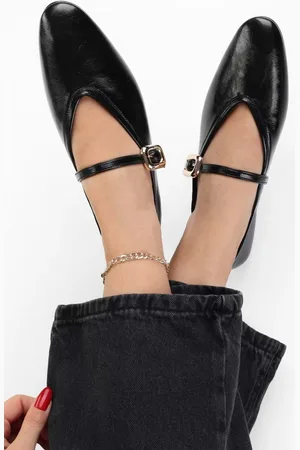 Shoeberry Lorien Black Skin Ballerinas für Damen - 38