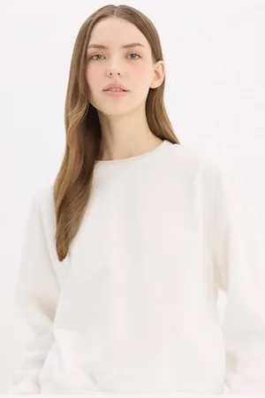 DeFacto Dickes, Einfaches Basic-sweatshirt Mit Normaler Passform Und Rundhalsausschnitt D6645ax25sp für Damen - M