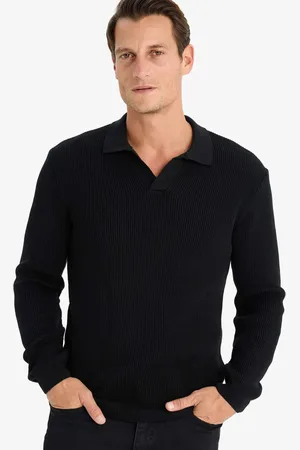 DeFacto Standard-fit-strickpullover Mit Polokragen für Herren - S
