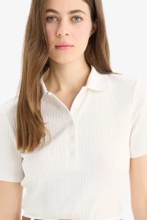 DeFacto Slim-fit Slim-fit-camisole-kurzarm-polo-t-shirt für Damen - S