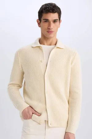 DeFacto Standard-fit-strickjacke Mit Polokragen Und Knöpfen für Herren - XL