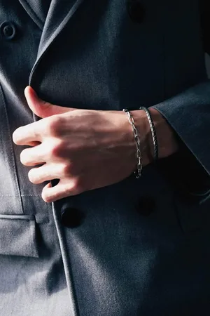 DeFacto Atolyewolf X Armband Aus Schwarzem Leder Und Stahl E6130 für Herren - One Size