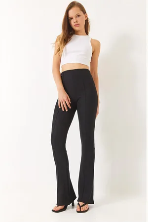 Bianco Lucci Leggings Mit Hoher Taille Und Geripptem Bein, Hose 2205 für Damen - 40