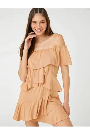 Koton Mini-overall, Schulterfrei, Mit Rüschen, Detailliert für Damen - XS