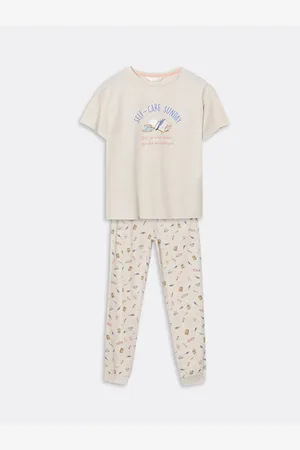 LC Waikiki Lcw Dream Bedrucktes Pyjama-set Mit Rundhalsausschnitt für Damen - M
