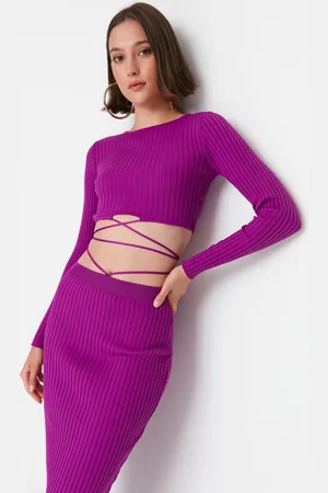 Trendyol Strickoberteil Und -unterteil-set Mit Krawattendetail für Damen - M