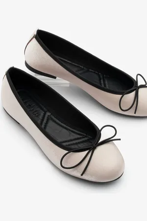 Marjin Ballerinas Aus Beigem Satin – Tovran Mit Schleifendetail für Damen - 37
