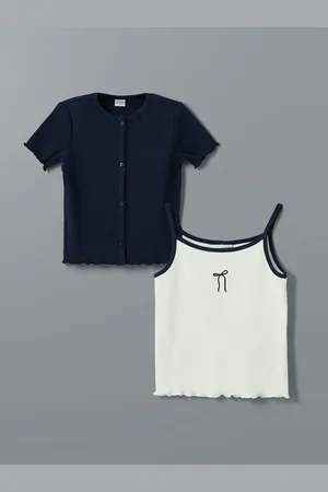 LC Waikiki Lcw Kids Crop-t-shirt Und Tanktop Für Mädchen Mit Rundhalsausschnitt für Damen - 11–12 Jahre