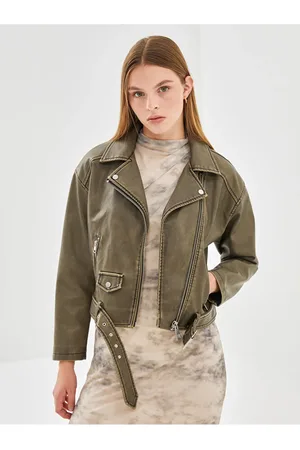 LC Waikiki Jacke Im Lederlook Der Neuen Saison Mit Biker-kragen – S57970z8 für Damen - 42