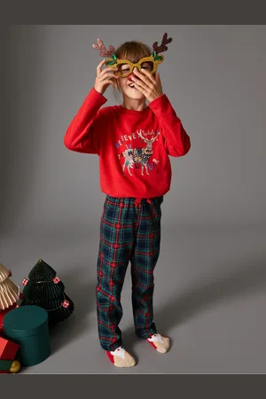 Koton Burgunderfarbenes Pyjama-set für Damen - 6–7 Jahre
