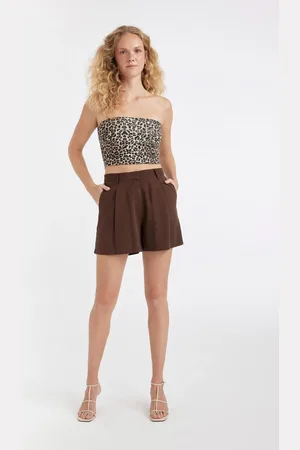 DeFacto Shorts Mit Hoher Taille Und Kurzem Bein Aus Leinenmischung - für Damen - 34