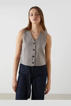 LC Waikiki Lcw Vision Klassikerweste Mit V-ausschnitt Und Muster für Damen - M