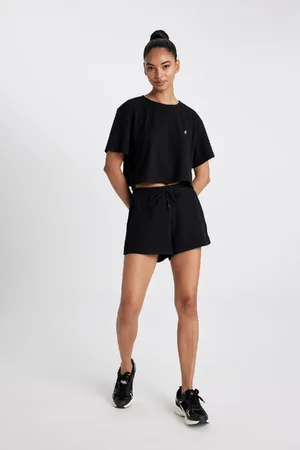 DeFacto Fit – Sport-shorts Mit Geradem Bein, Gerippt, für Damen - L