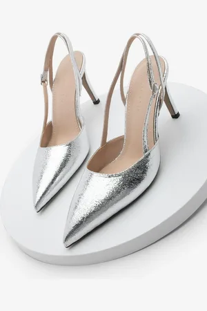 Marjin Stiletto Spitze Zehe Slingback Schuhe Zemar Silber - 38