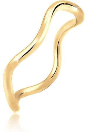 Elli Minimal Geo Trend Ring Aus 925er Sterlingsilber – Lady Waves für Damen - 58