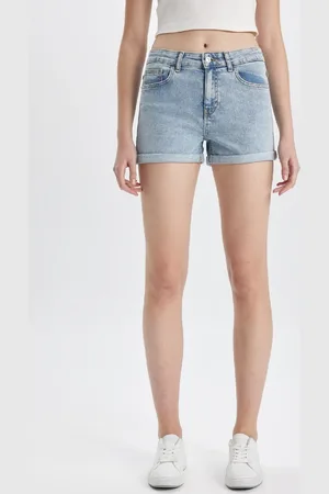 DeFacto Jeans-shorts Mit Umgeschlagenem Bein Und Hoher Taille - für Damen - 32