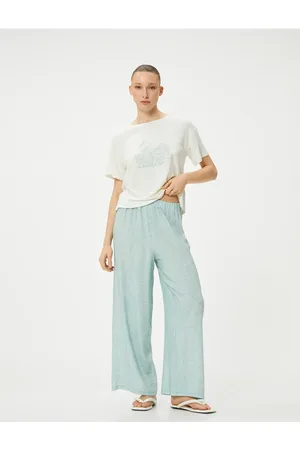 Koton Kurzarm-pyjama-set, Rundhalsausschnitt, Flaches Bein, Viskose für Damen - 34