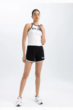 DeFacto Fit Bedruckte Kurzbein-rippen-sportler-shorts B8973ax24sm für Damen - XS